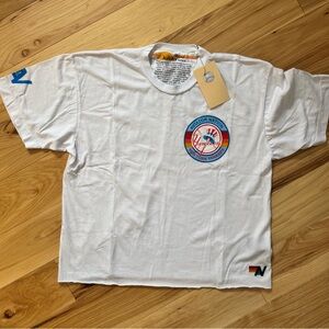NWT Yankees White Aviator Nation Boyfriend Tee